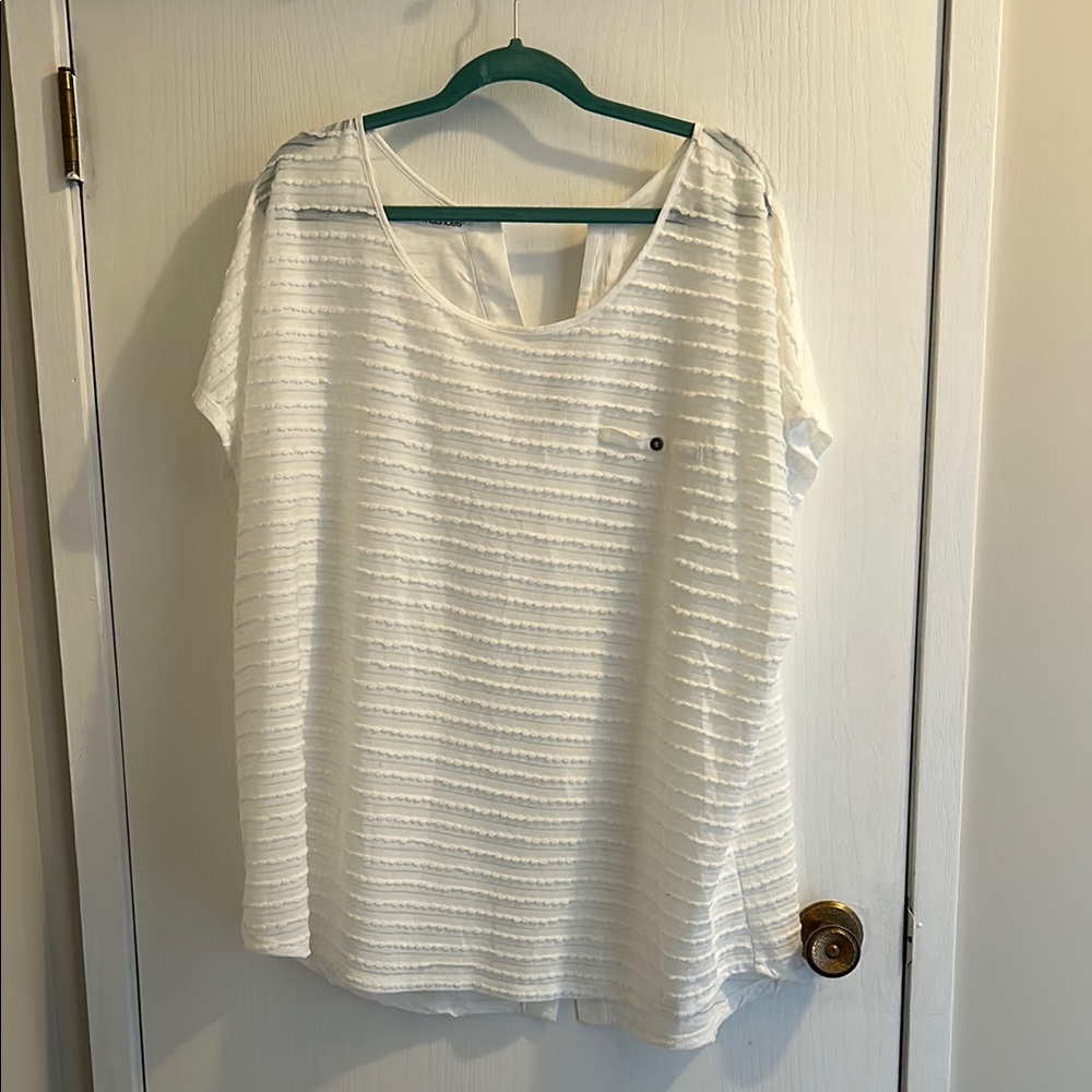 60. White Striped Women's Top
